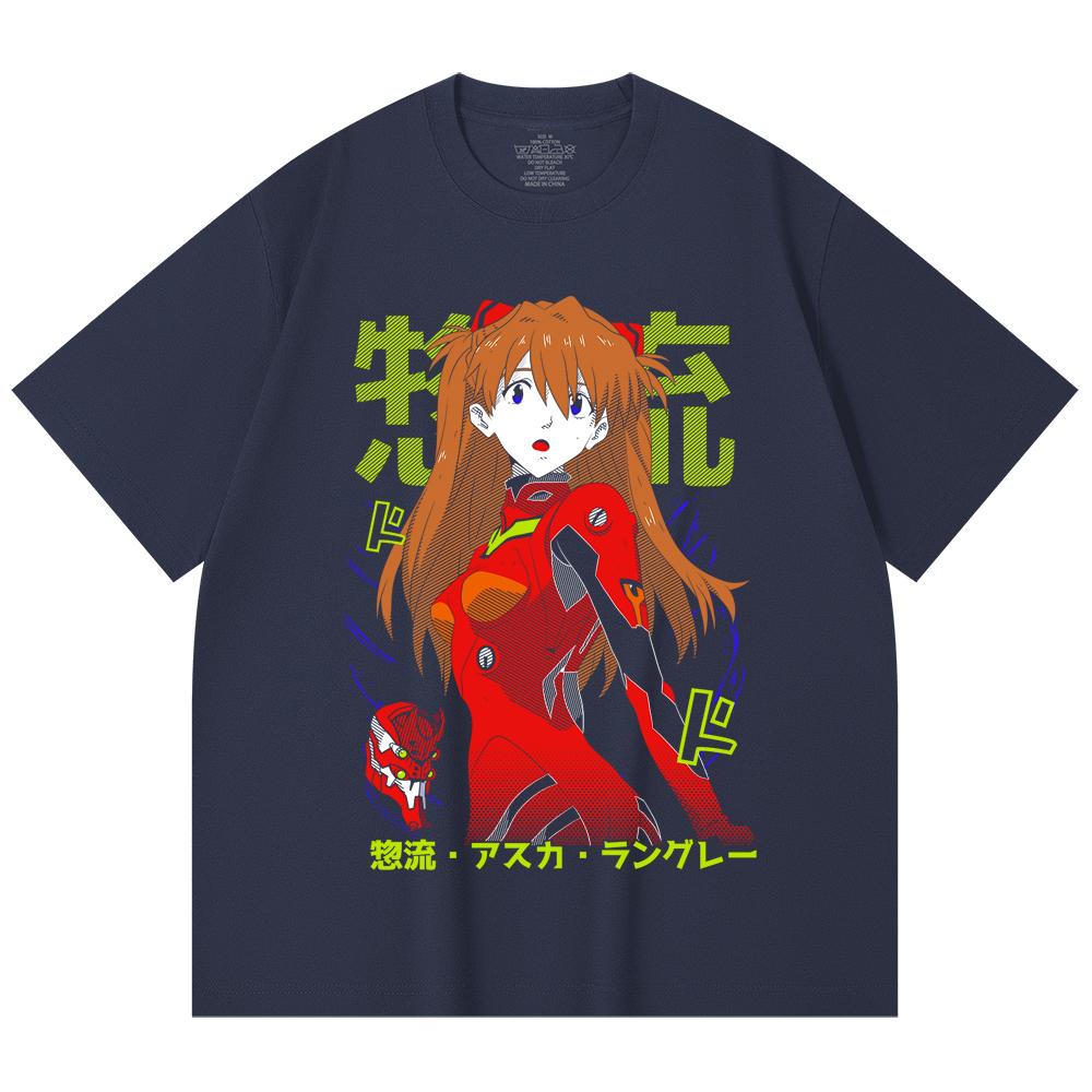 230 Gsm 100% Cotton Evangelion V10 Asuka Print Unisex Heavy Cotton T Shirt