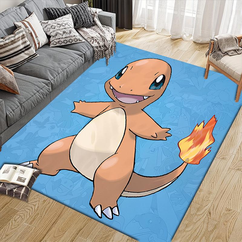 Charmander Pokemon2 Square Area Rug, Non-Slip Floor Mat for Living Room, Perfect Gift for Pokemon Fans