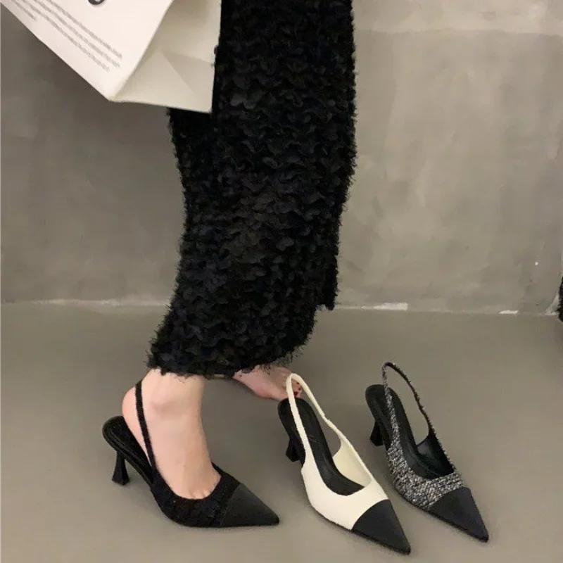 2024 Summer Designer Women Luxury High Heel Brand Ladies Sandals Female Slip on Party Dress Wedding Pumps Handmade Zaptos Mujer