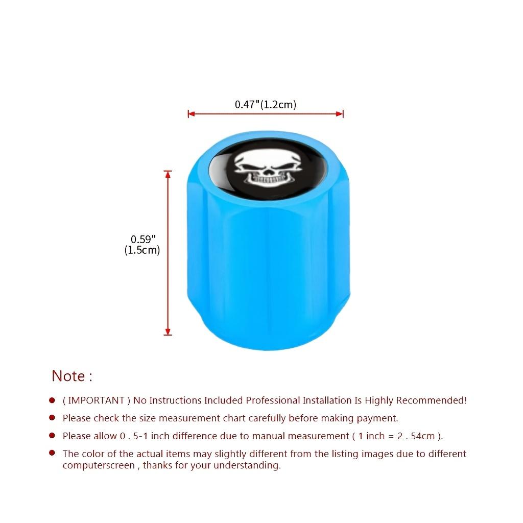 4 new fluorescent skull tire valve covers, fashionable luminous wheel hub valve caps suitable for cars
