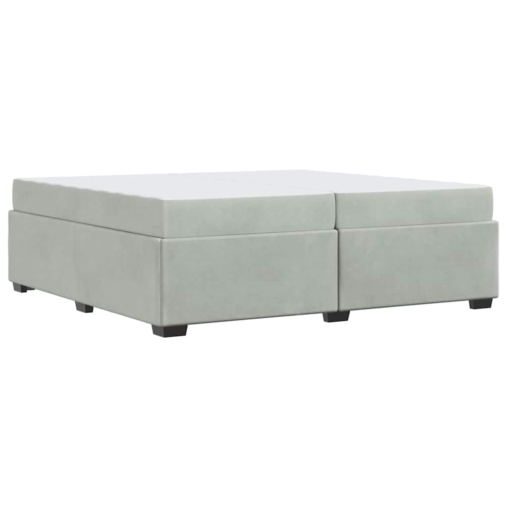 Upholstered Bed Frame with Mattress Light Grey 200 X 200 Cm Fabric