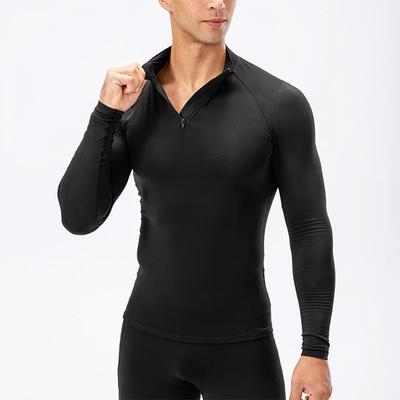 Men's Compression Shirt Autumn Running Long Sleeve T-shirt Gym Clothing Tight Fitness Polo Shirt Quick Dry Bodybuilding Muscle