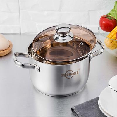 Household Soup Pot Thickened Non-sticky Stainless Steel Binaural Pot Induction Cooker With Tempered