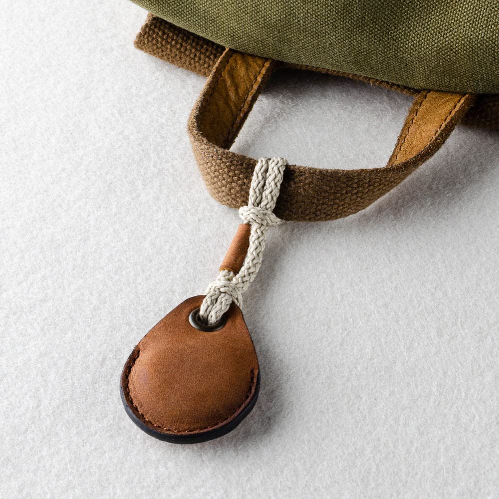 Crazy Horse Craft Brand AirTag Case Genuine Leather Cover Protective AirTag Classic Brown AT-CB