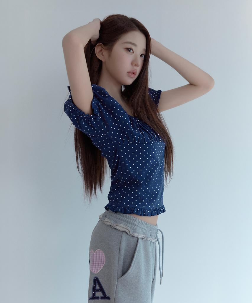 ROLAROLA Dot Puff T-Shirt Navy
