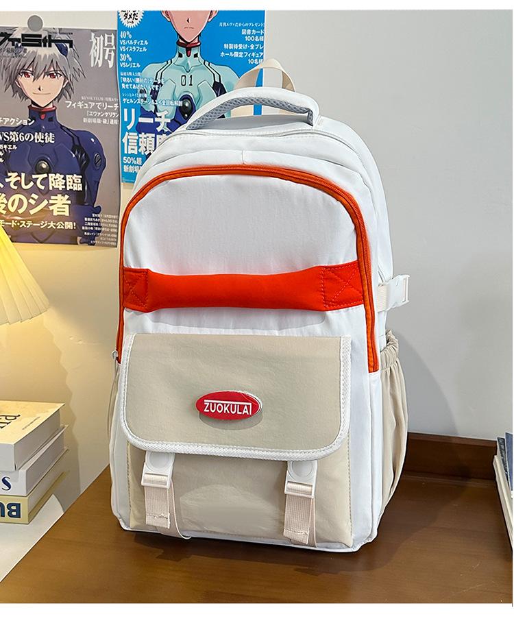 

School bag 2025 new large-capacity multi-compartment Korean version color matching, junior high school student school bag versatile leisure