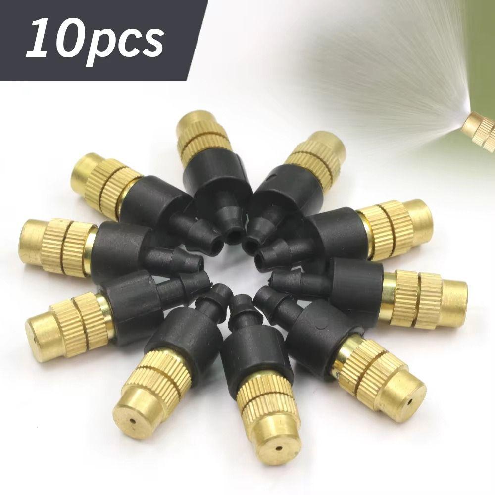 10Pcs Adjustable Spray Misting Nozzles Atomizing Design Brass Construction Atomizer Nozzle 4/7mm Hose Irrigation Sprayers