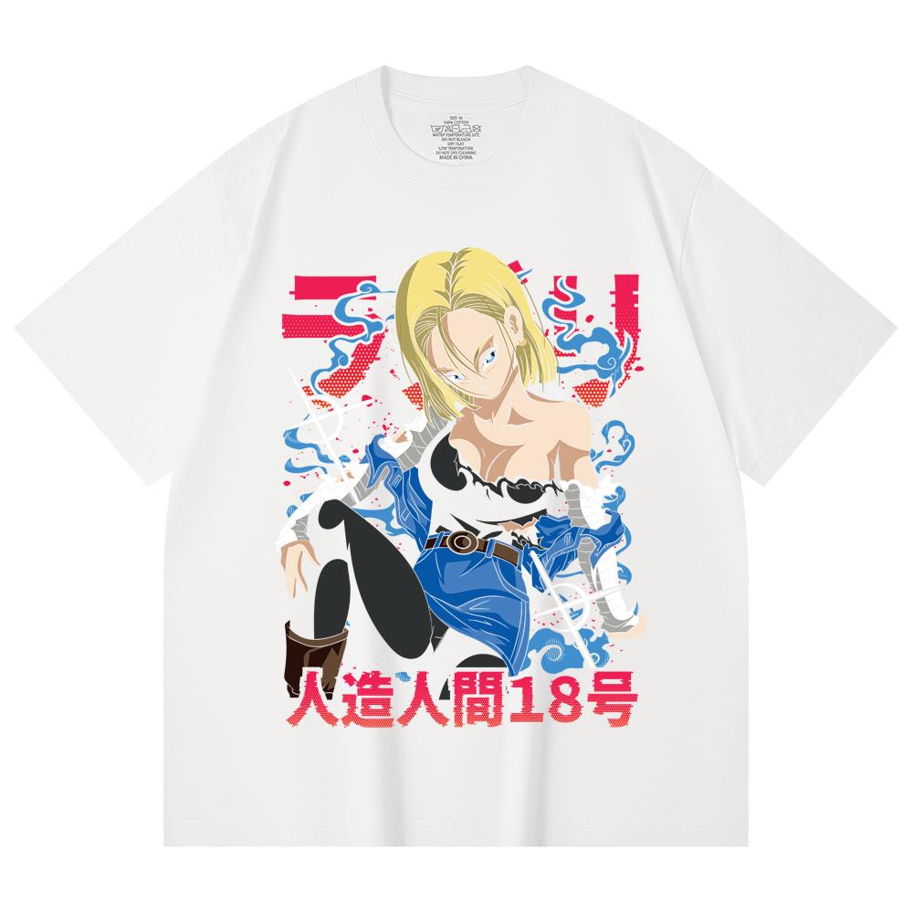 230 Gsm 100% Cotton Dragon Ball V24 Android Print Unisex Heavy Cotton T Shirt