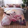 Anime Beautiful Girl Duvet Cover Set ,Cartoon Printed Patterned with Pillowcases, Soft Microfiber Quilt Covers for Girls