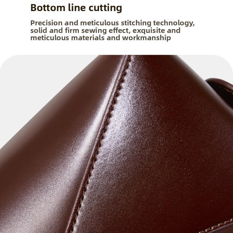 Niche Design Single Shoulder Large Capacity Cowhide Underarm Bag Long Red Baguette Bag Women