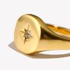 E.B.belle Aspect Nordstern Siegelring Silberfarbe Wasserdicht 316L Edelstahl Schmuck 18K Vergoldete Accessoires