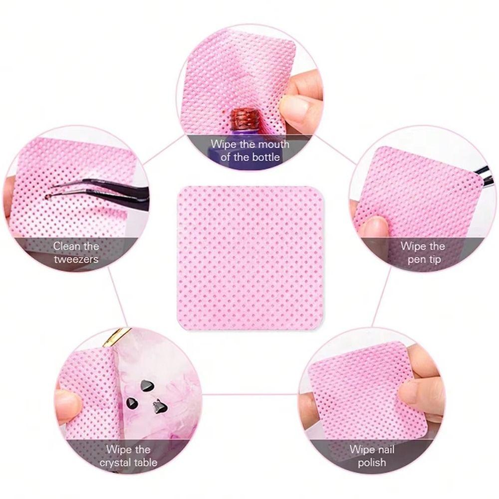 200Pcs/Box Lint Free Clean Cotton Tablet Non-Woven Fabric Eyelash Extension Nail Glue Wipes Cleaner Cloth
