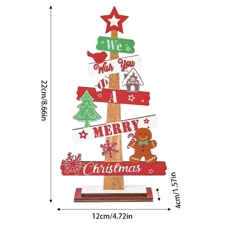 

Christmas Decorations Holiday Desktop Christmas Tree Decorations Gingerbread Figurines Table Decorations Wooden Ornaments 2025 21X12CM