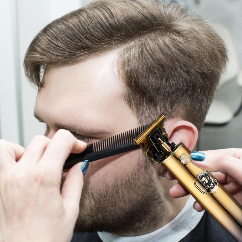 LCD Display Oil Head Hair Clipper Lithium Battery Silent Rechargeable Carving Head Washable Electric Pusher
