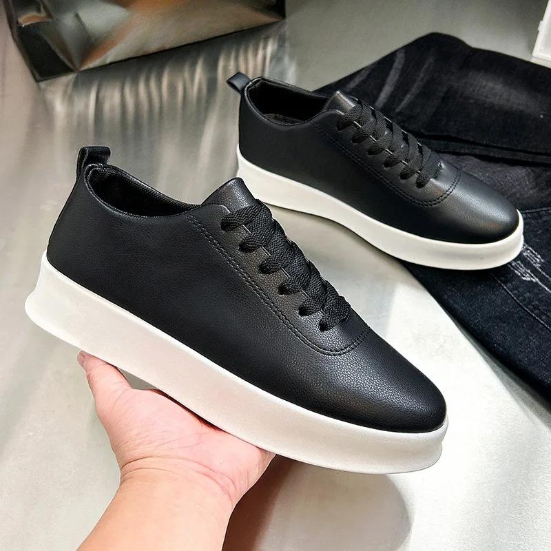 2026 Black Casual Shoes for Men Outdoor Comfortable Men Sneakers Non-slip Walking Shoes Designer Lace-Up Men Sport Shoes