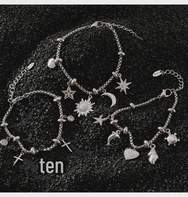 18k Vergoldetes Titanstahl Diamantarmband - Modischer Europäischer & Amerikanischer Stil