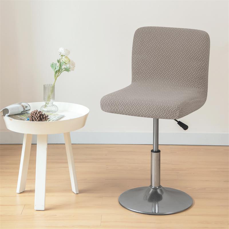 1Pc Jacquard Bar Stool Chair Cover Stretch Spandex Office Chair Slipcovers Short Back Chair Covers For Dining Room Kitchen