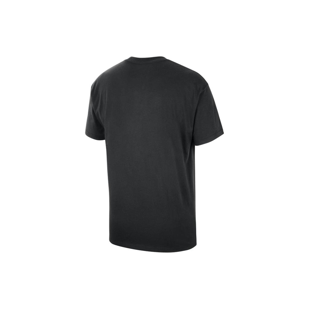 Nike X NBA Collaboration Letter Print Pattern Ribbed Crew Neck Short Sleeve T-Shirt Los Angeles Lakers Men Tops Black FV9875-010