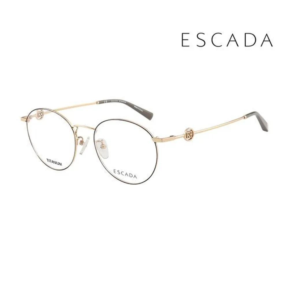 Escada Eyeglass Frames VES B37F 0301 Round Titanium Glasses for Women and Men VES B37F 0301_C [50]