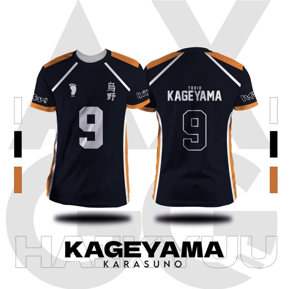 Bandai Форма волейбольной команды Карасуно Кагеяма №9 Косплей Костюм Haikyuu!! Летние футболки S