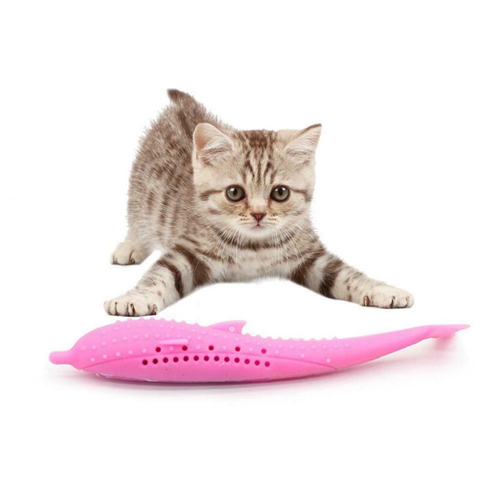 Soft Silicone Mint Fish Cat Toy  Pet Cat Teether Silicone Pet Grams Toy