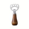 1pc Wood Handle Cat Claw Beer Opener Upright Durable Keychain Bottle Opener Stainless Steel Drink Cap Lid Remover Beverage