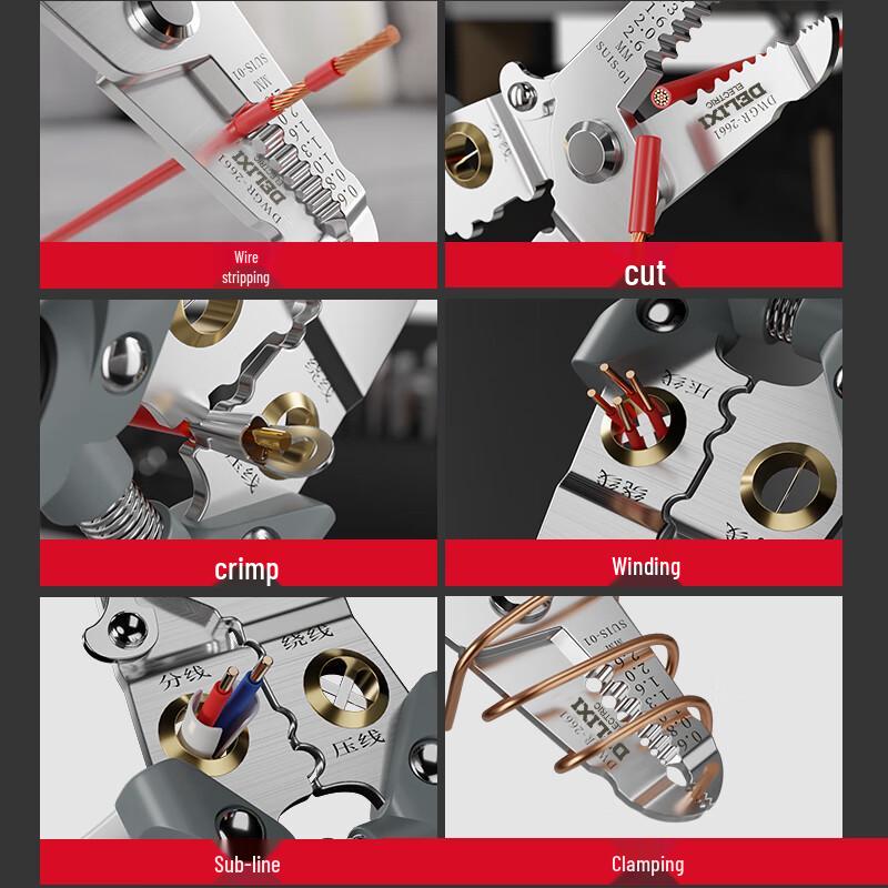 DELIXI Multi-function Wire Stripper Pliers