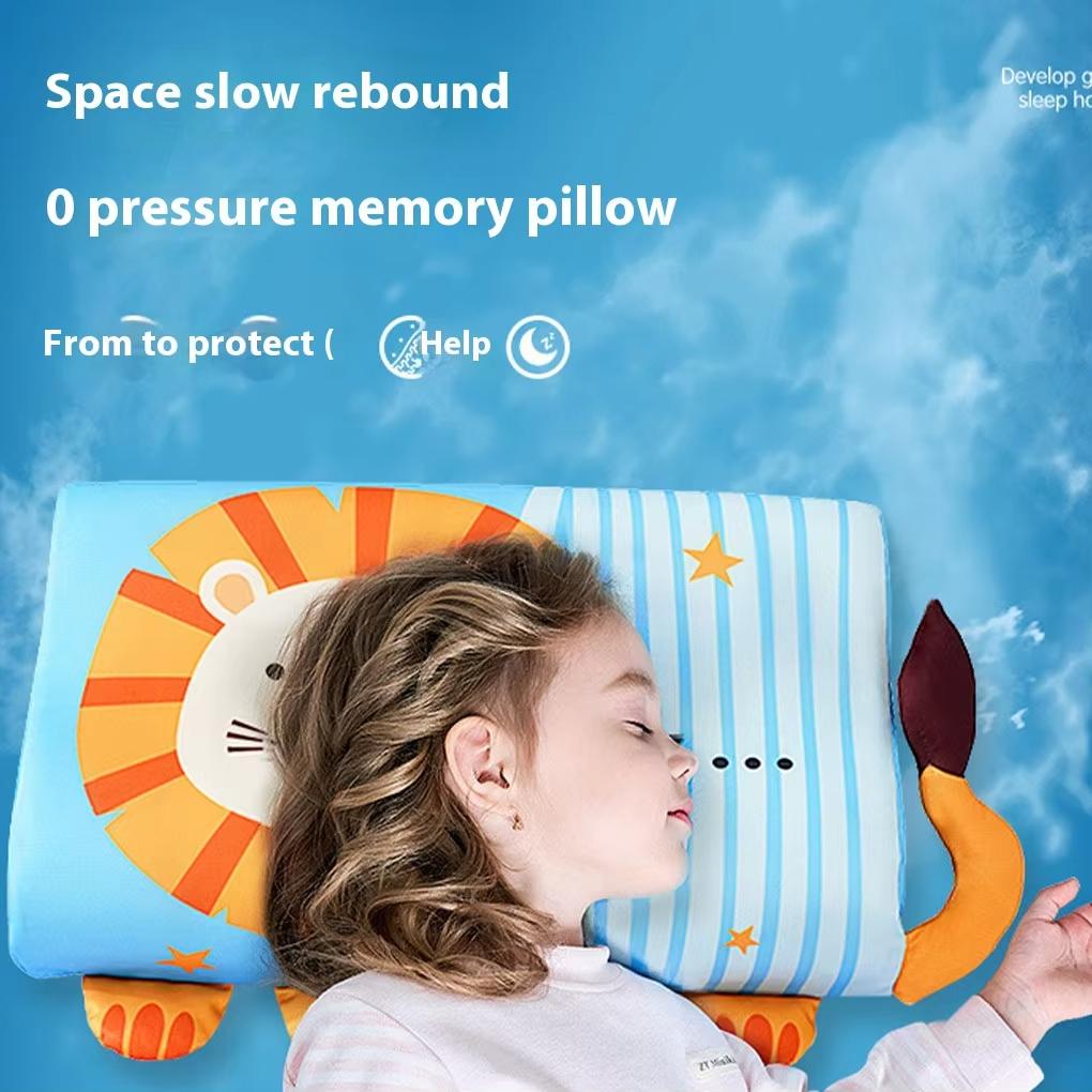 3-14 Years Kids Memory Foam Pillow Slow Rebound Soft Toddler Pillow Breathable Neck Pillow Washable Cover Support Sleep Pillows
