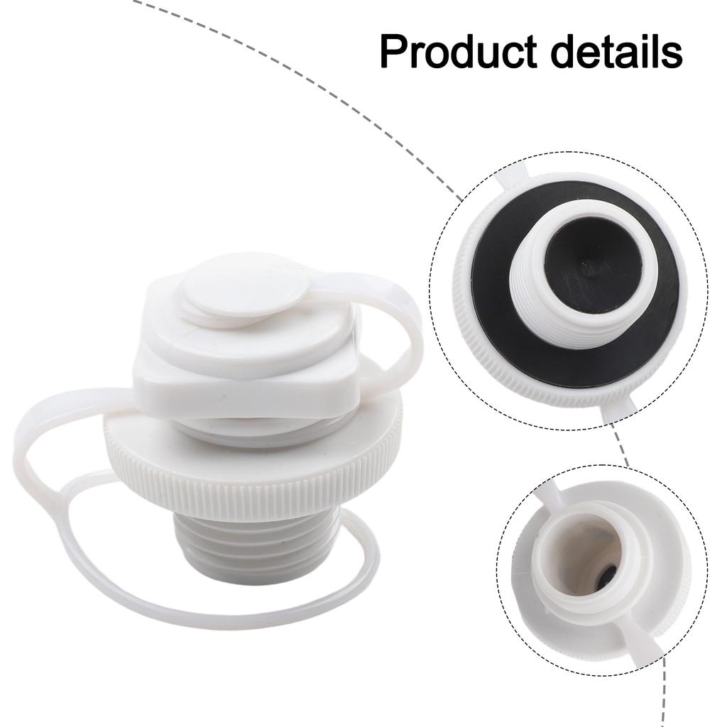 White Boston Air Valve One-way Inflation Valve Airbeds Approx. 22mm BIGMOUTH Boats Canoes Kayaks Plastic Pool Rafts