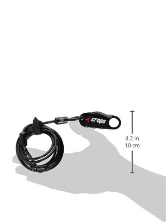 Crops Long Cable Lock 4mm X 1800mm, 3-Digit Dial, CP-SPD07-01 (Black)