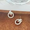 Geometric Twisted Circle Stud Earrings – Versatile Retro Elegant Women's Jewelry