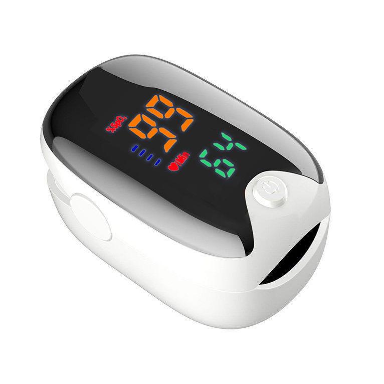 LK89 FDA Certified White Round Pulse Oximeter: Heart Rate & Blood Oxygen Monitor with Finger Clip