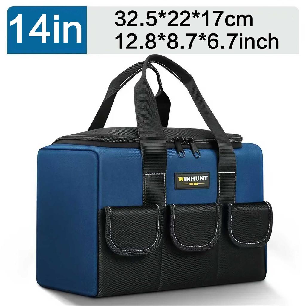Mouth Heavy Duty Tool Bag with Reinforced Bottom Multi Compartment Storage Large Capacity Organizer for Construction Site Tools