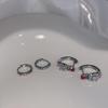 1Pair Korean  Vintage Colorful  Hoop Earrings For Women Aesthetic Jewelry Chic Wedding Party Accessories