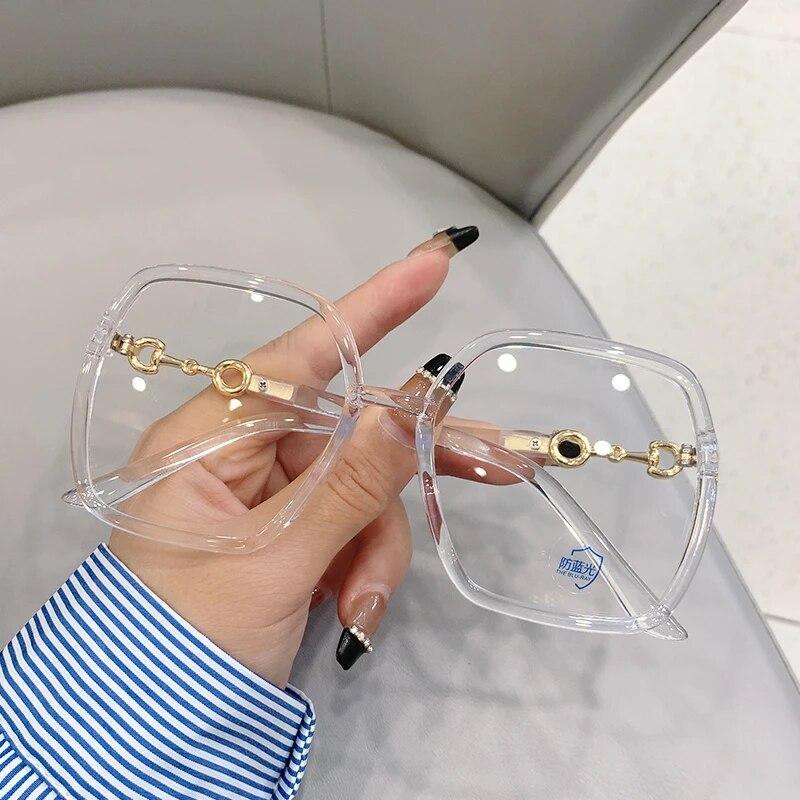 Oversized Square Eyeglasses Woman Fashion Blue Light-blocking Female Eyewear Trendy Glasses for Reading