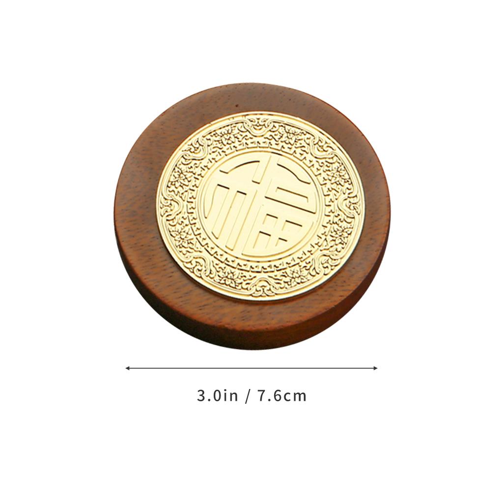Chinese Style Metal Tea Cup Coaster Wooden Heat Insulation Cup Pad Drink Cup Coaster for Tea Coffe Milk Kitchen Supplies