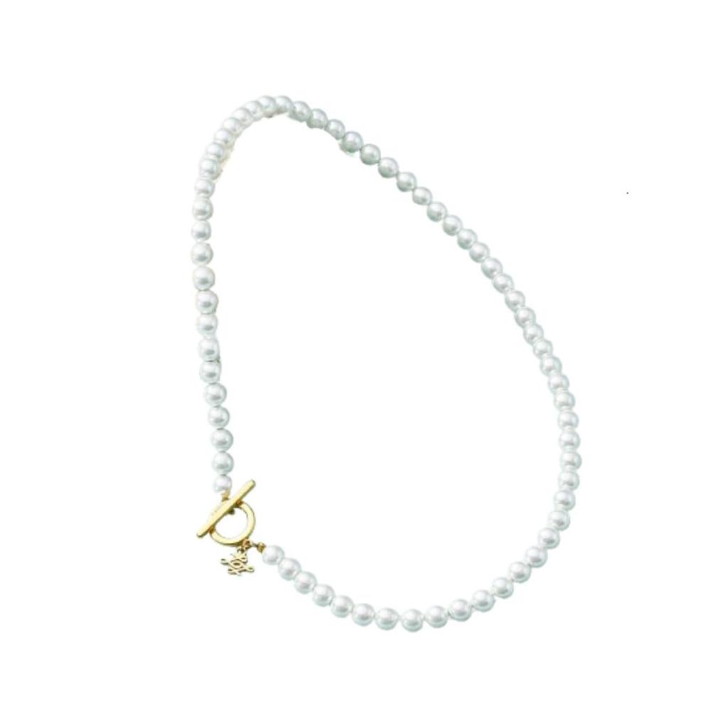 Lieri Magnetic Pearl White X Relieves Shoulder Colantotte Official Colantotte Brand Necklace, Gold, 42cm, Women's, Stylish, Stiffness, Cute, Pearl,