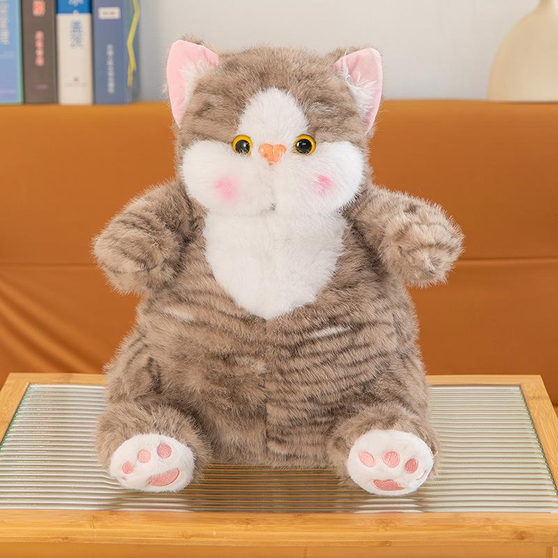 New Cute and Cute Soothing Cat Doll Round Bobo Cat Plush Toy Sleeping Companion Doll Throw Pillow