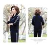 Women's Spring/Fall Casual Sportswear Set: Loose Fit Long-Sleeve Jacket & Sweatshirt, Plus Size, 2-Piece for Middle-Aged & Elderly