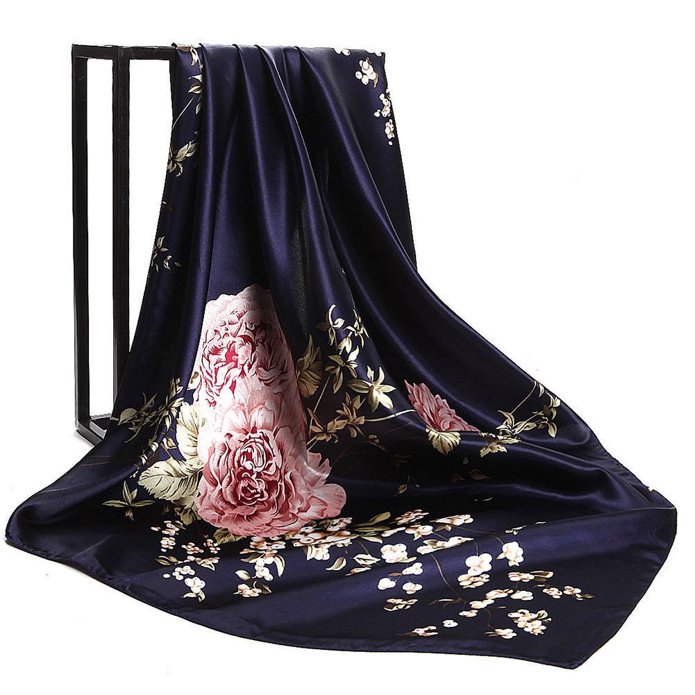 Womens Silk-Satin Square Scarf Bandana Neckerchief Head Neck Wrap Scarves Shawl