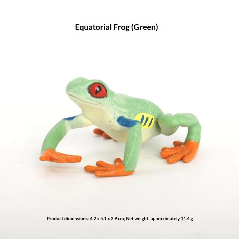 1Pcs Hand Painted Amphibious Animal Figurine Educational Realistic Toad Frog Figure Rubber Animal Model Toy For Kids