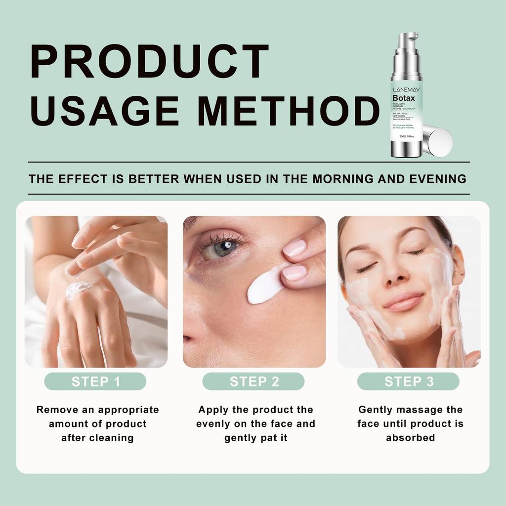 Instant Face Lift Cream-Make Skin Look Smoother And Firmer-Anti-Aging Skincare the skin-Suitable for all Skin Types, 30ml