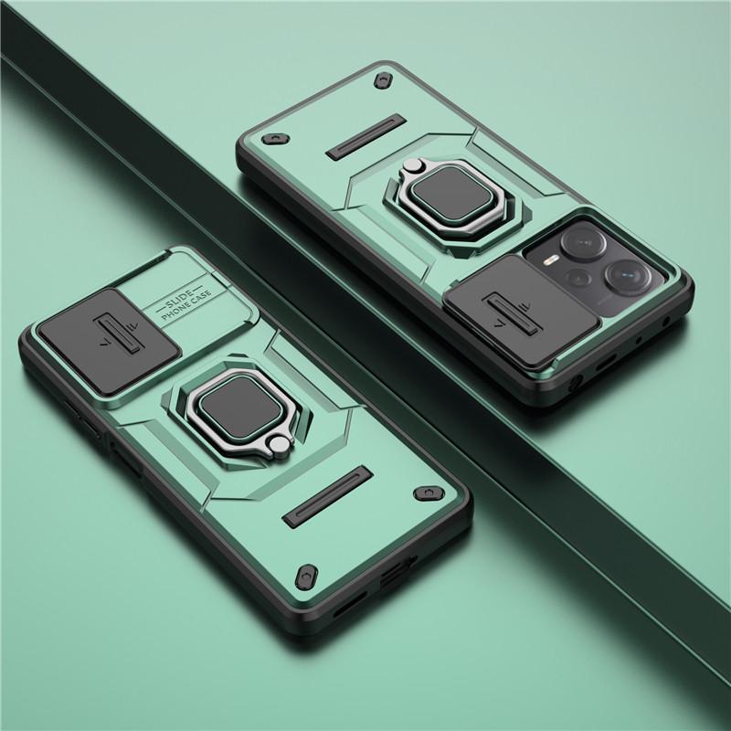 For Redmi Note 12 Pro Plus Cover Redmi Note 13 12S 12 Pro Plus Case Lens Sliding Window Protector Armor Holder Shockproof Bumper