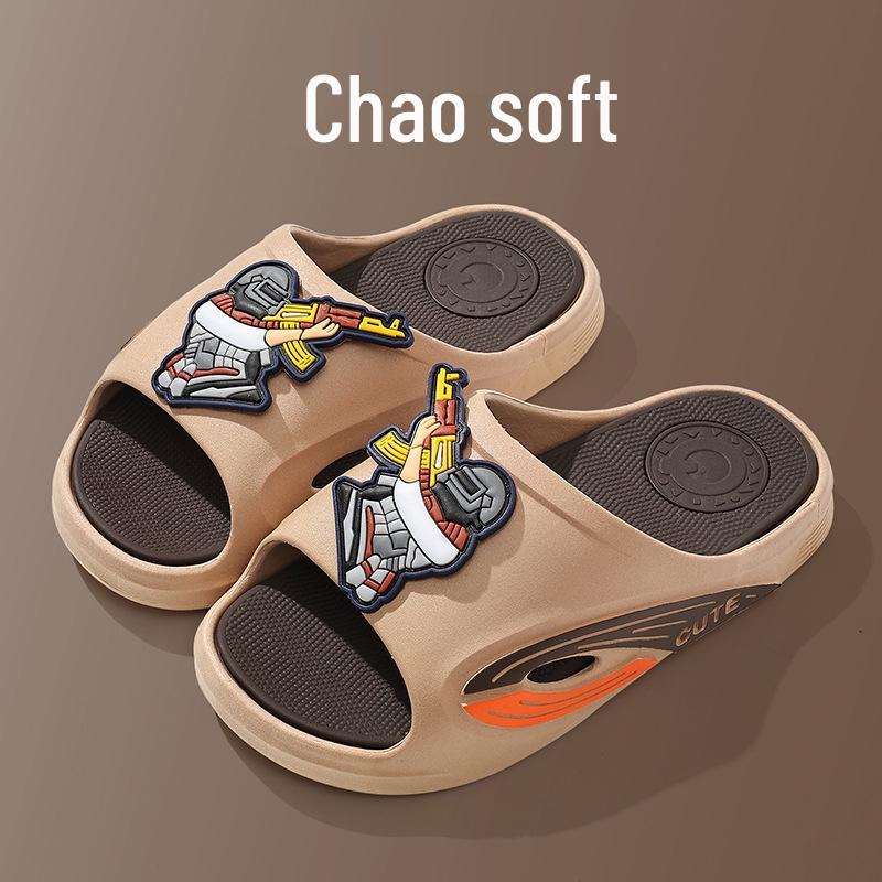 New Style Cartoon Children's Sandals: Soft, Non-Slip Soles, Perfect for Home, Bath, and Outdoor Use with a Unique 'Walking On Poop' Feel.