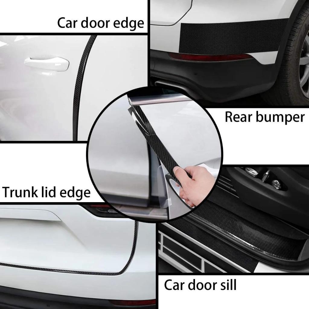 Carbon Fiber PVC Car Door Plate Sill Scuff Cover Plate Sticker Protector Anti Scratch Decal Sticker Protectors