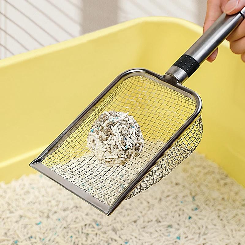Cat Litter Scoop Plastic Handle Cat Litter Scoop Stainless Steel Handle Litter Scoop Pet Cleaning Tools