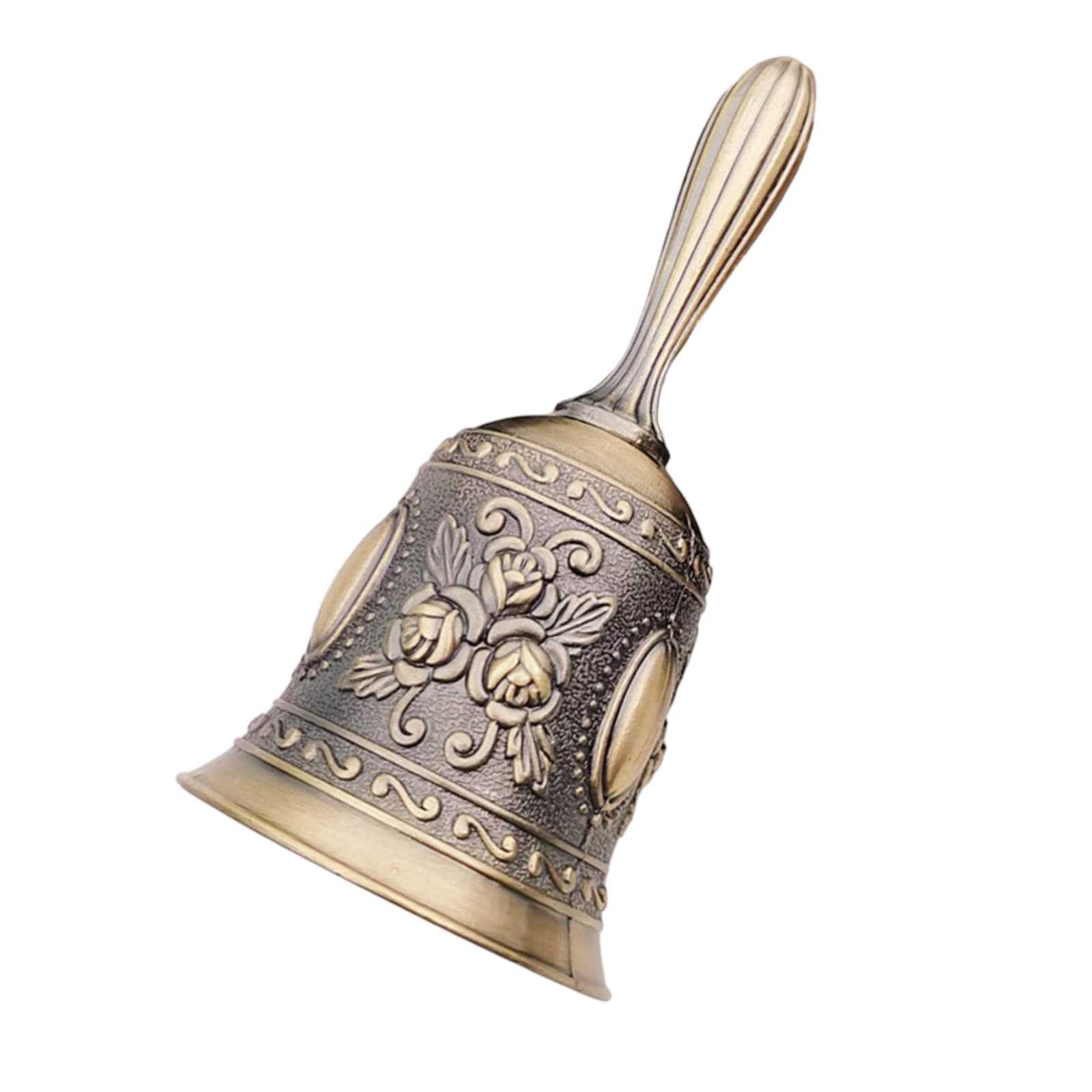

Lunari Hand Bell, Antique Rose Design, Retro Style, Cafe, Shop, Reception, Desk Bell, Chime, Gold (Gold)