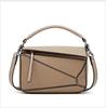 Simplified Geometric Large Capacity Handbag Soft PU Leather Lychee Pattern Crossbody Bag for Autumn Winter Versatile Matching