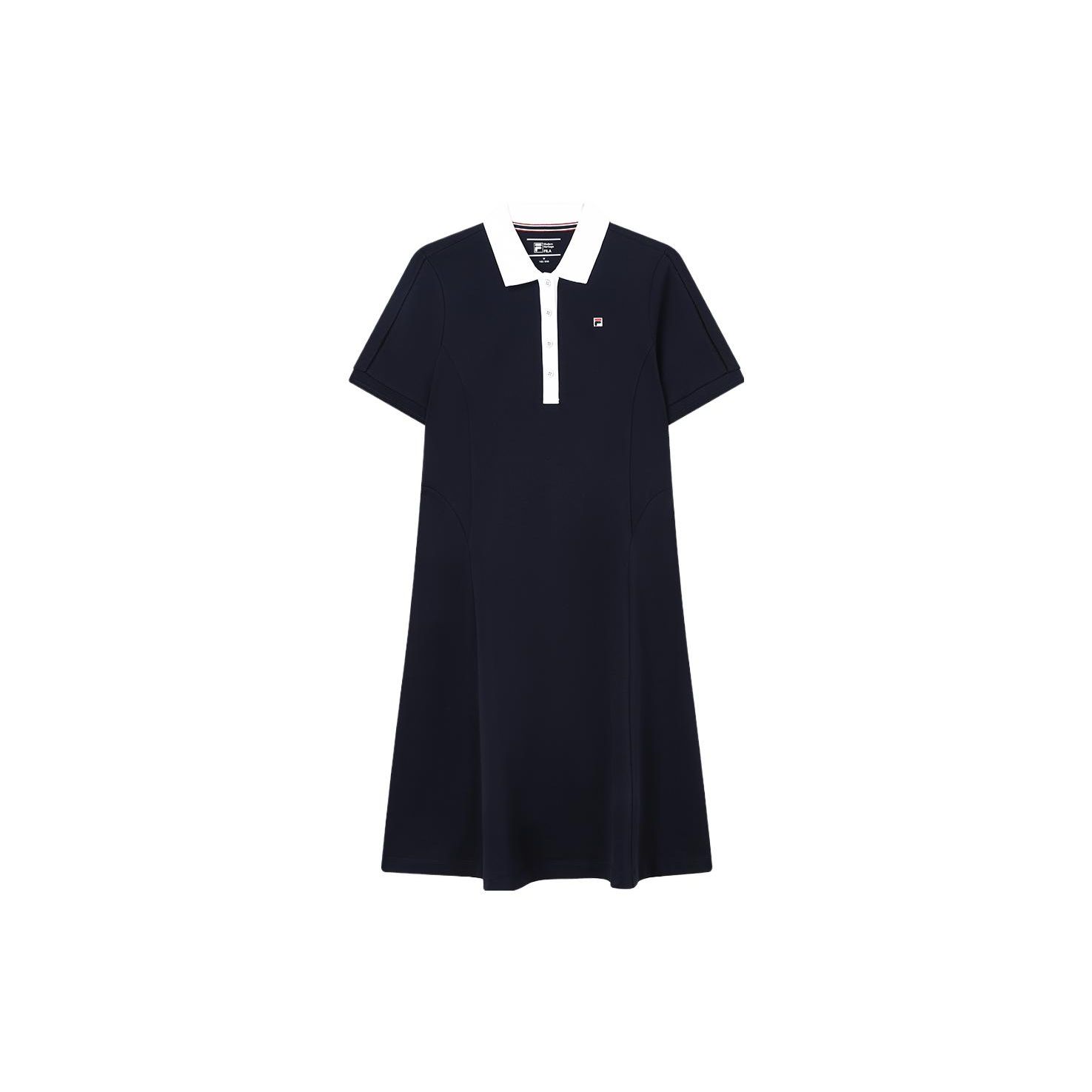 

FILA Logo Casual Commuter Long Knit Polo Short Sleeve Dress Women Dresses Legendary-Blue F11W331310F-NV S