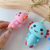 Kawaii Axolotl Keychain Animal Pendant Hexagonal Dinosaur Simulation Key Ring